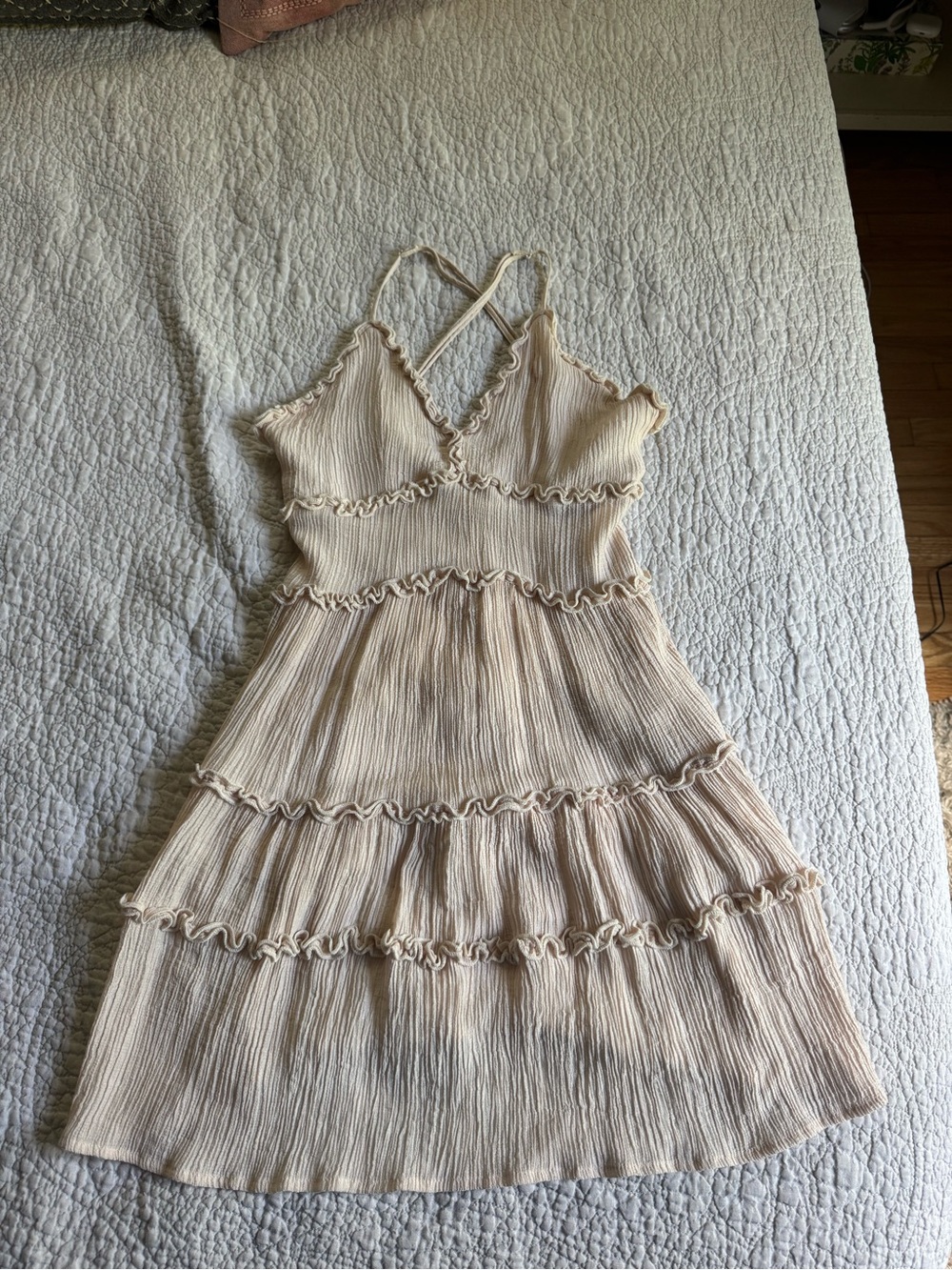 Cream Ruffled Dress